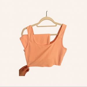 LIGHT PINK CROP & BIKER SHORT SET | SZ LARGE